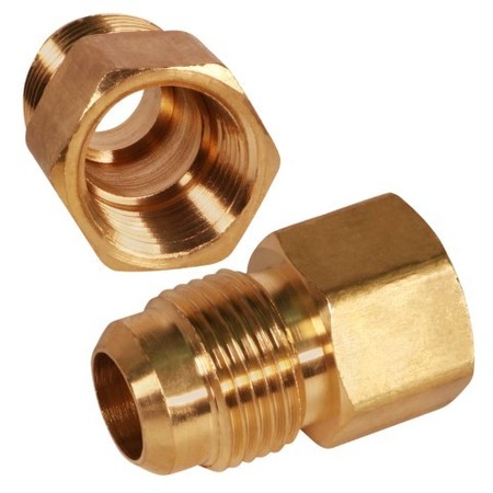 Everflow 1/4" Flare x 1/8" FIP Reducing Adapter Pipe Fitting; Brass F46R-1418
